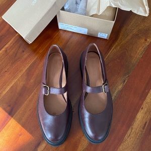 Madewell Freya Platform Lugsole Mary Jane in Dark Cabernet